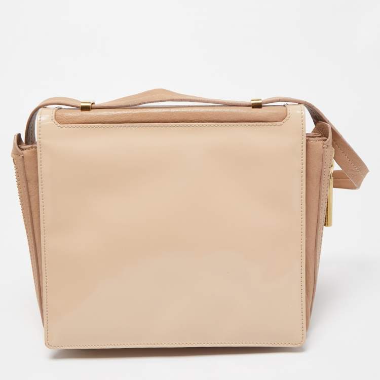 Pre Owned Lanvin Old Rose Patent Leather Padam Flap Bag