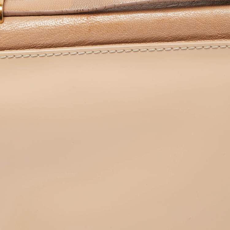 Pre Owned Lanvin Old Rose Patent Leather Padam Flap Bag