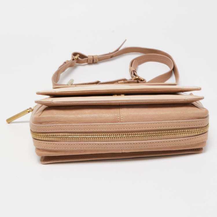 Pre Owned Lanvin Old Rose Patent Leather Padam Flap Bag