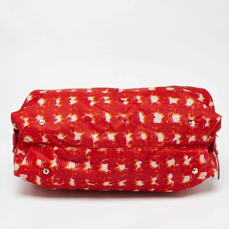 Pre Owned Lanvin Multicolor Printed Nylon Duffle Bag