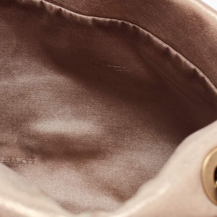Pre Owned Lanvin Bronze Quilted Leather Happy Flap Shoulder Bag