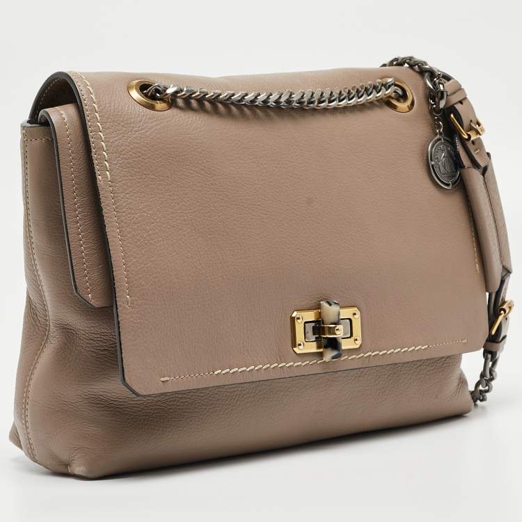 Pre Owned Lanvin Beige Leather Happy Shoulder Bag