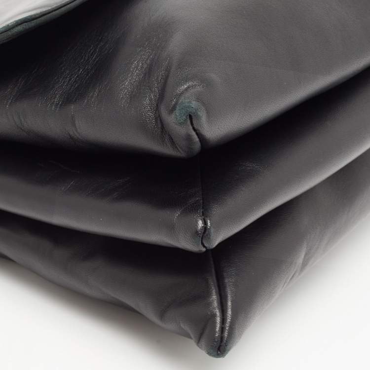 Pre Owned Lanvin Black Leather Flap Chain Shoulder Bag