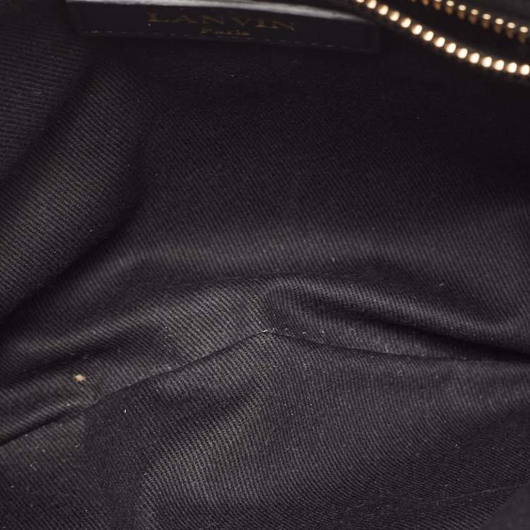 Pre Owned Lanvin Black Leather Flap Chain Shoulder Bag