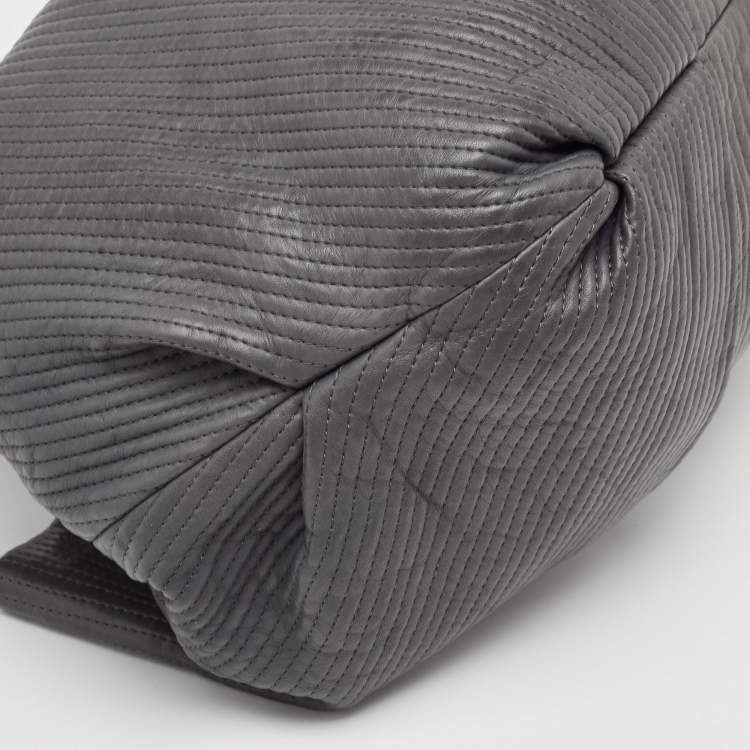 Pre Owned Lanvin Dark Grey Quilted Leather Amalia Tote