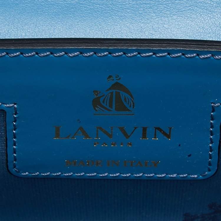 Pre Owned Lanvin Blue Patent Leather Jiji Shoulder Bag