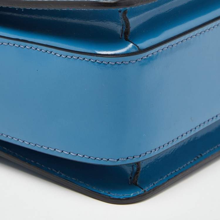 Pre Owned Lanvin Blue Patent Leather Jiji Shoulder Bag