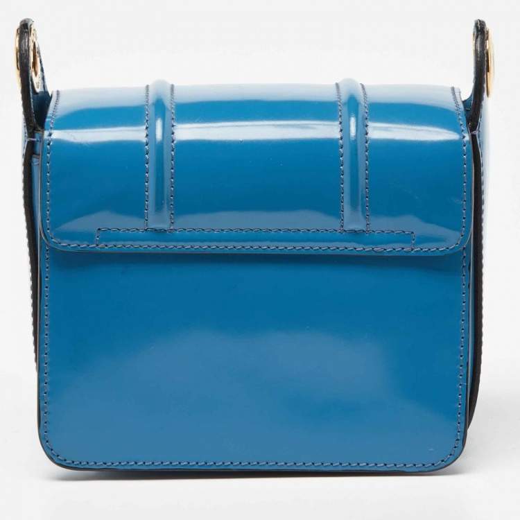 Pre Owned Lanvin Blue Patent Leather Jiji Shoulder Bag