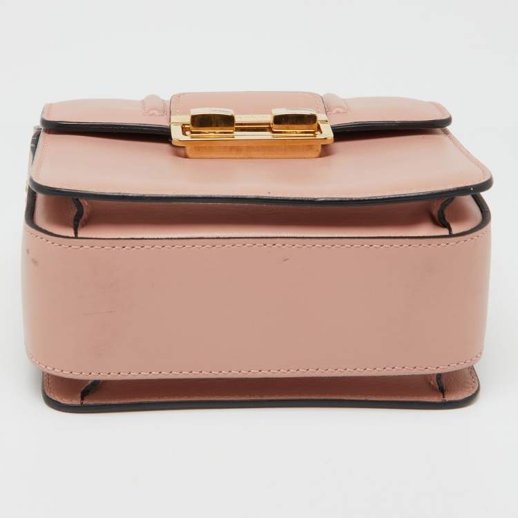 Pre Owned Lanvin Pink Leather Flap Crossbody Bag