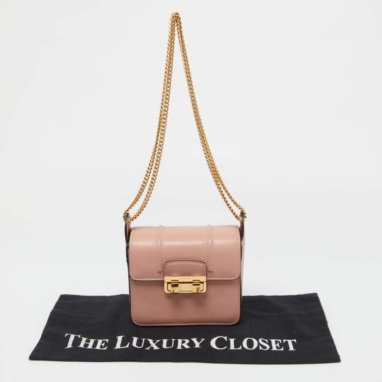 Pre Owned Lanvin Pink Leather Flap Crossbody Bag