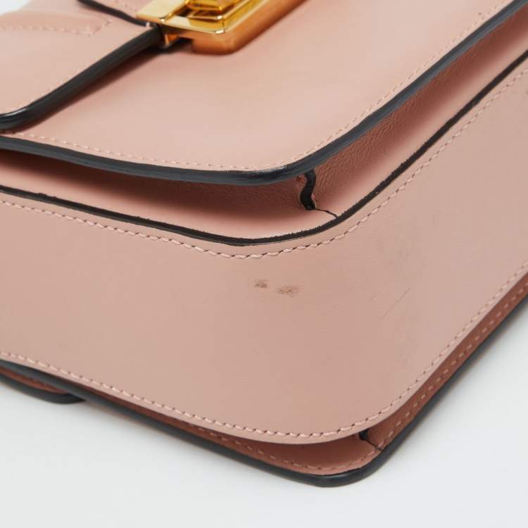 Pre Owned Lanvin Pink Leather Flap Crossbody Bag