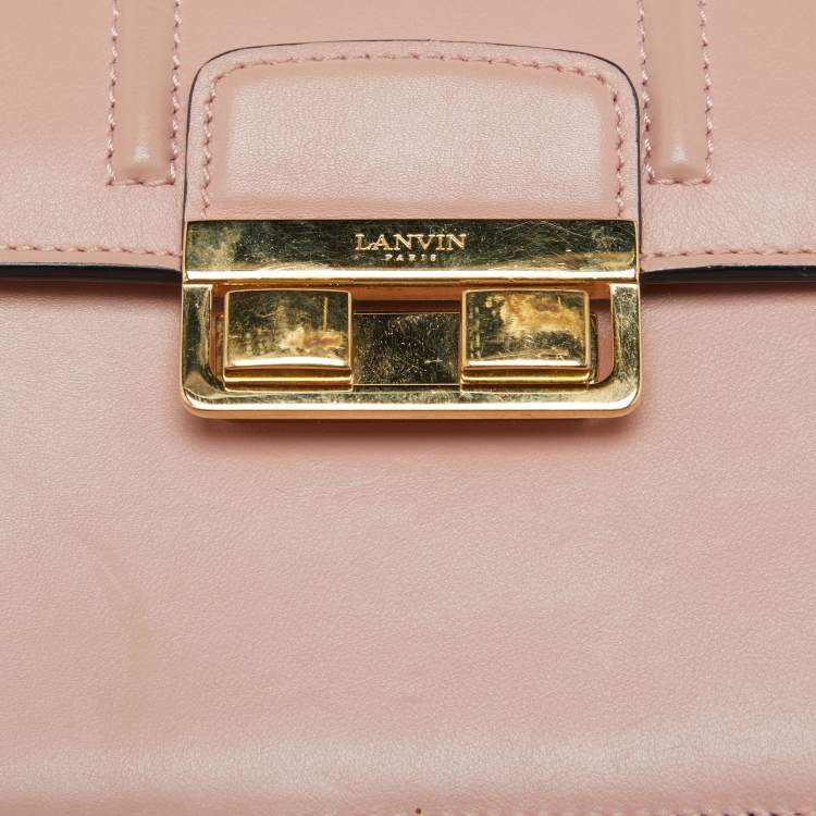 Pre Owned Lanvin Pink Leather Flap Crossbody Bag