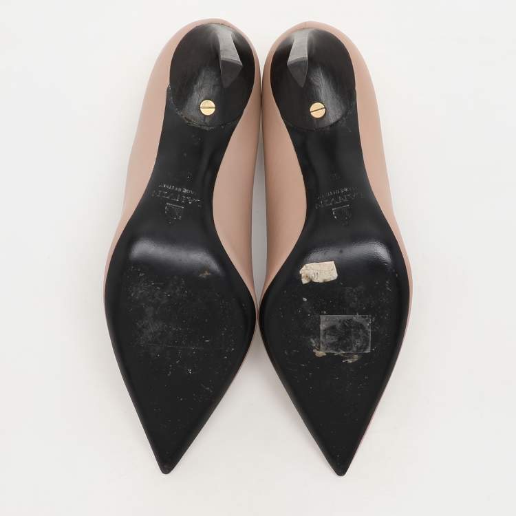 Pre Owned Lanvin Beige Leather Pointed Pumps Size 36
