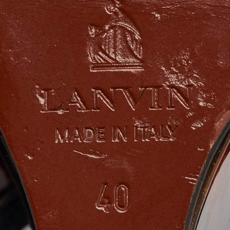Pre Owned Lanvin Black Suede Slingback Wedge Sandals Size 40