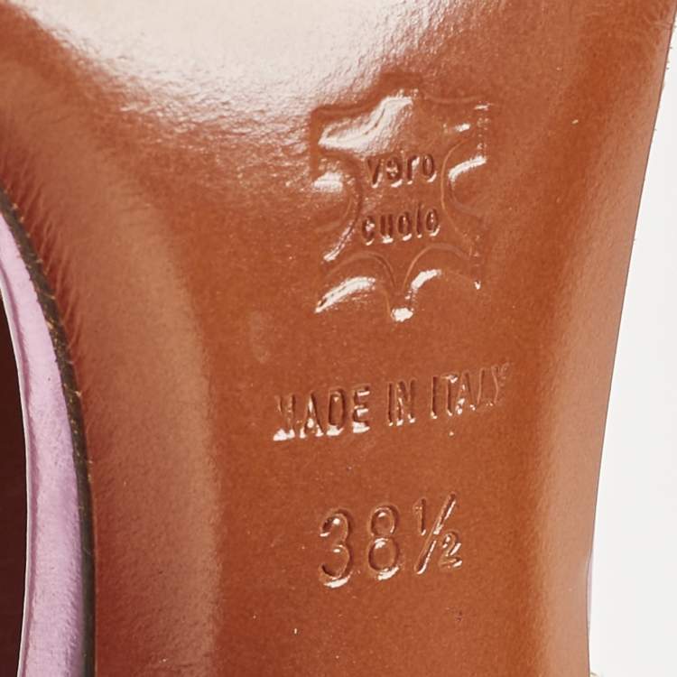 Pre Owned Lanvin Pink Leather Ankle Strap Sandals Size 38.5