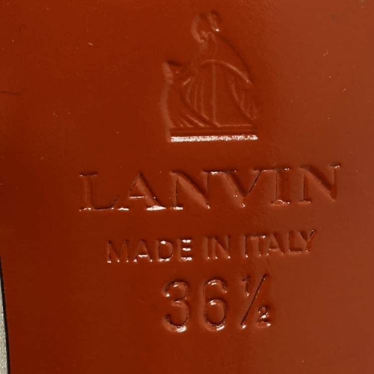 Pre Owned Lanvin White Satin Bow Peep Toe Pumps Size 36.5