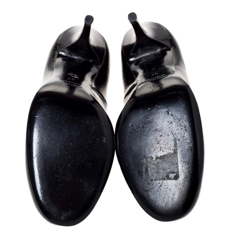 Pre Owned Lanvin Black Patent Leather Pumps Size 37