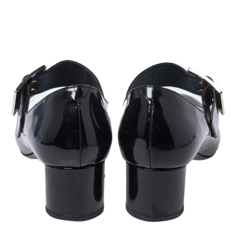 مملوكة مسبقًا Lanvin Black Patent Leather Mary Jane Pumps Size 38