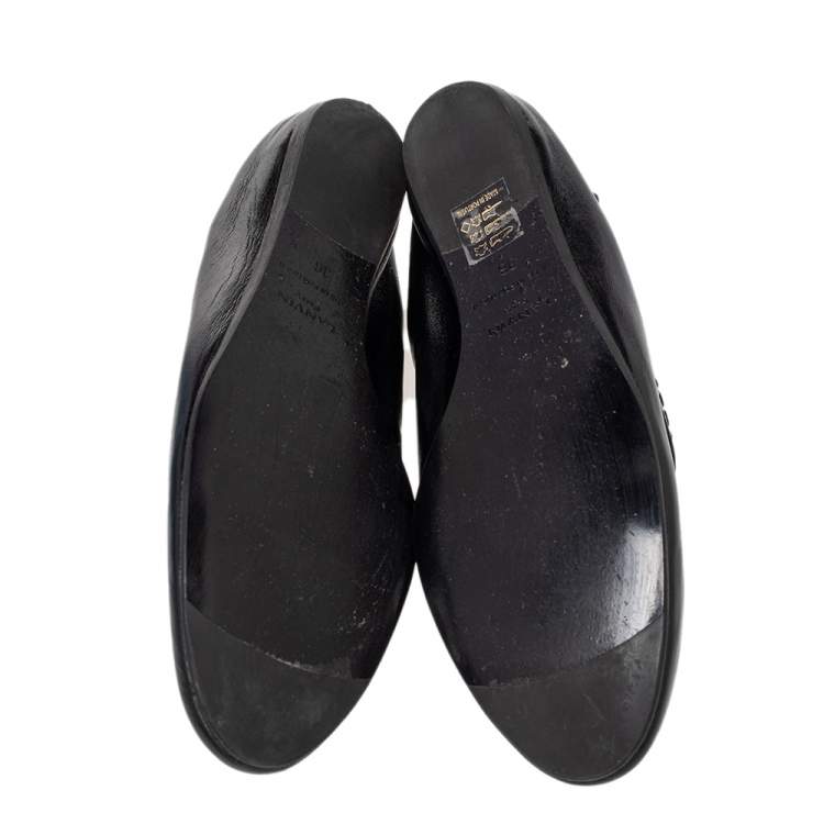 Pre Owned Lanvin Monochrome Leather Penny Scrunch Loafers Size 36