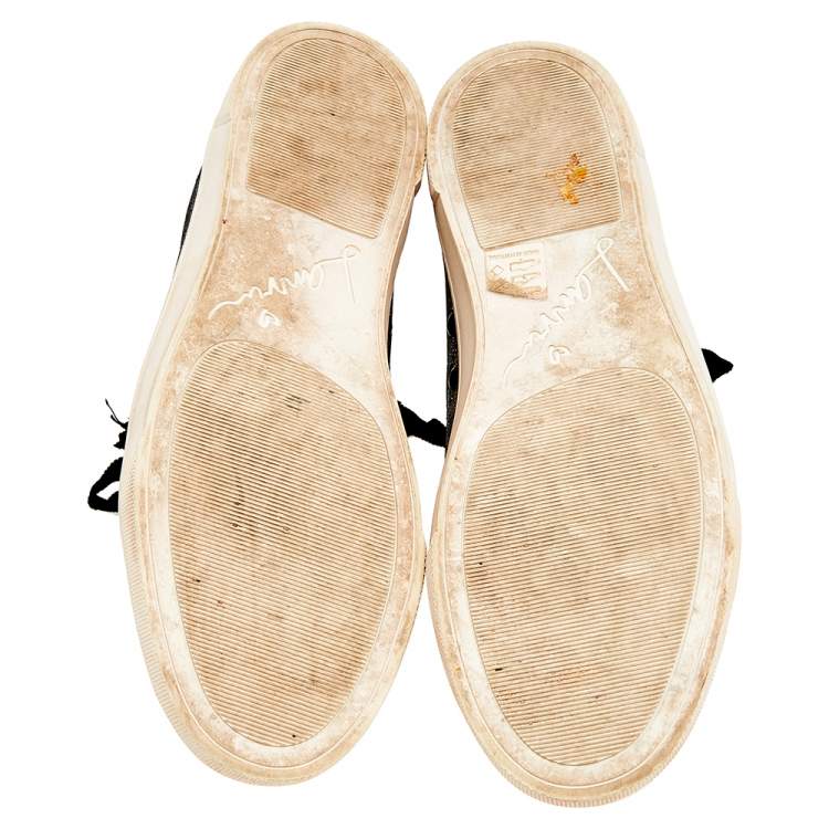 Pre Owned Lanvin Metallic Glitter Fabric Low Top Sneakers Size 40
