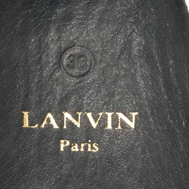 Pre Owned Lanvin Navy Blue/Black Suede and Leather DDB1 Low Top Sneakers Size 38 