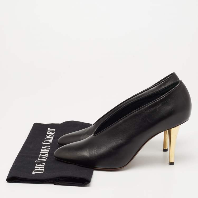 Pre Owned Lanvin Black Leather Pointed Toe  Pumps Size 39
