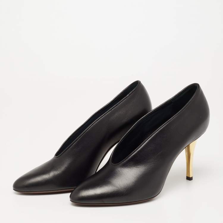 Pre Owned Lanvin Black Leather Pointed Toe  Pumps Size 39