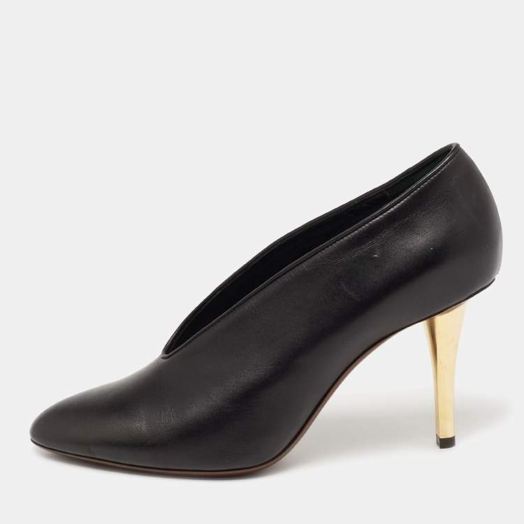 Pre Owned Lanvin Black Leather Pointed Toe  Pumps Size 39