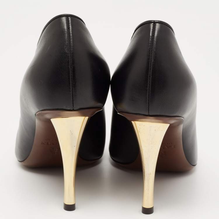 Pre Owned Lanvin Black Leather Pointed Toe  Pumps Size 39