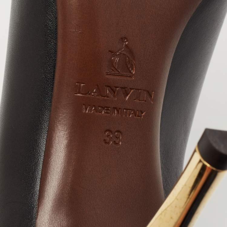 Pre Owned Lanvin Black Leather Pointed Toe  Pumps Size 39