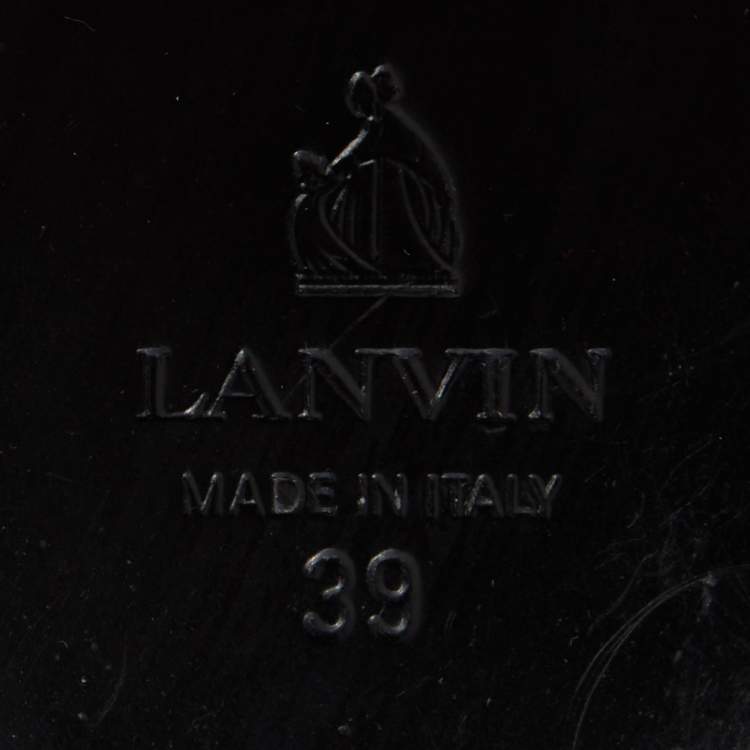 Pre Owned Lanvin Black Leather Embellished Pointed Toe Pumps Size 39