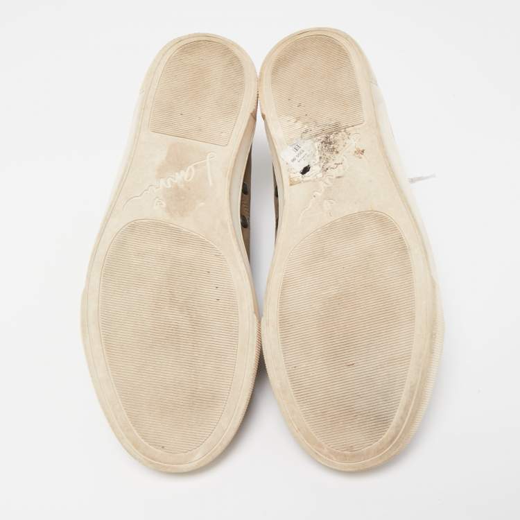 Pre Owned Lanvin Brown Nubuck and Leather Low Top Sneakers Size 39