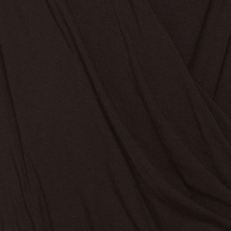 Pre Owned فستان لورين رالف لورين جيرسي بني شوكولا مع حزام ميدي مقاس ثلاثي كبير جداً