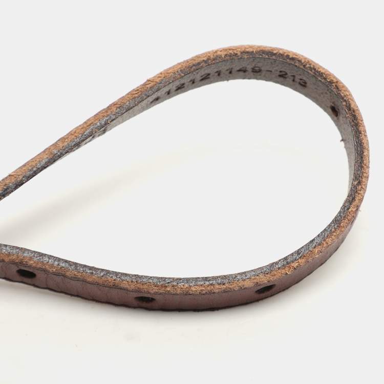 Pre Owned Lauren Ralph Lauren Copper Leather Slim Waist Belt S