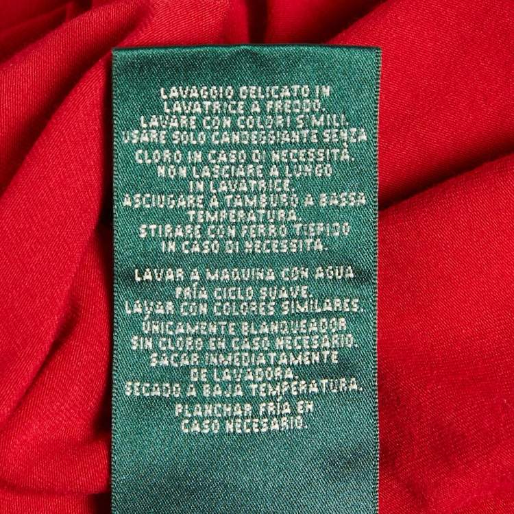 Pre Owned Lauren Ralph Lauren Red Cotton Blend Knit Ruffled Short Dress S