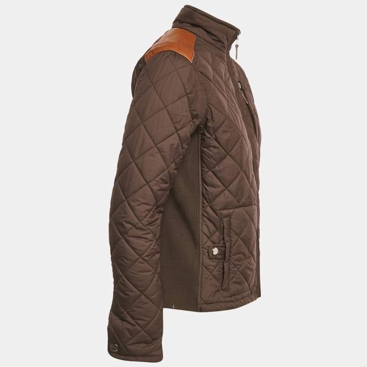 Pre Owned Lauren Ralph Lauren Brown Synthetic Quilted Jacket XS