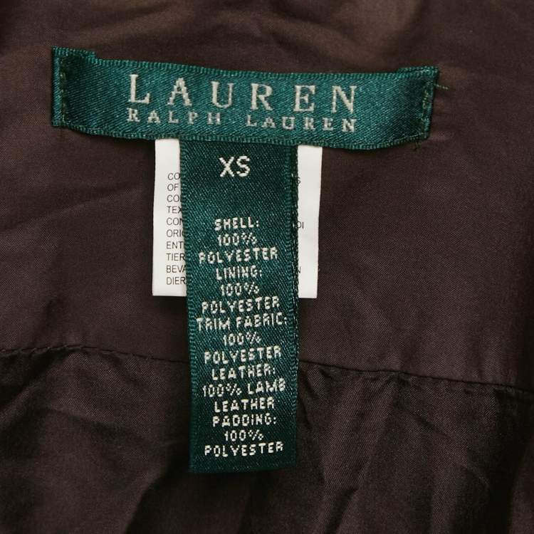 Pre Owned Lauren Ralph Lauren Brown Synthetic Quilted Jacket XS