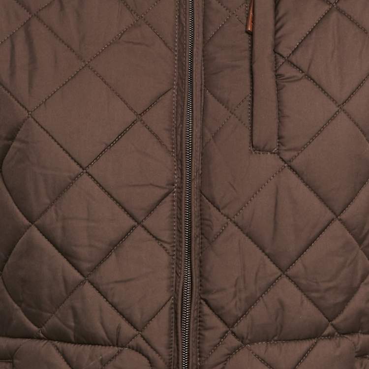 Pre Owned Lauren Ralph Lauren Brown Synthetic Quilted Jacket XS