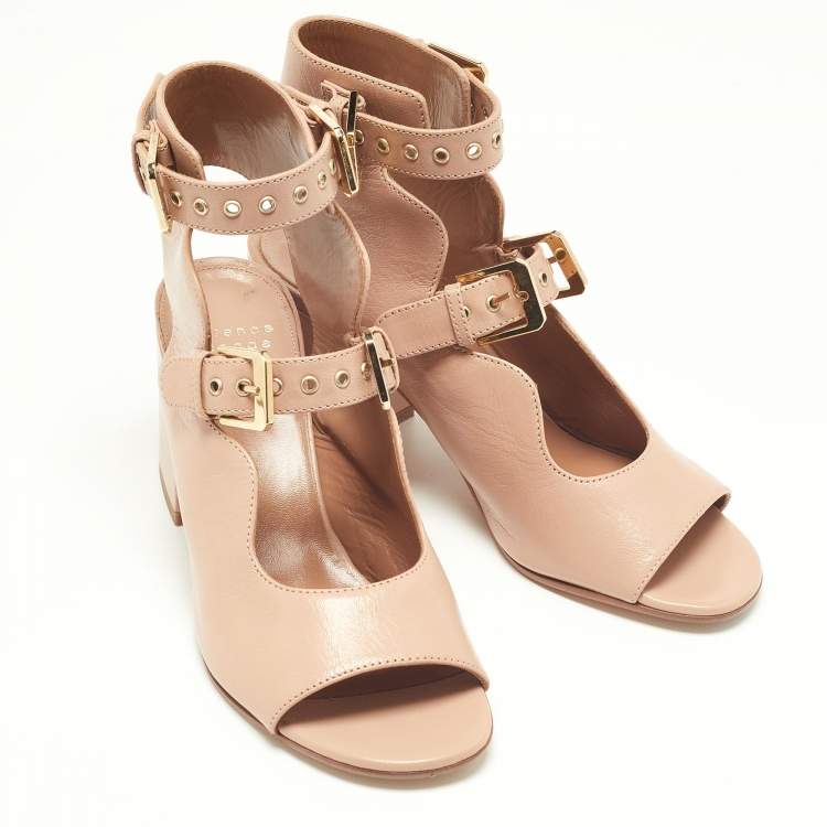 Pre Owned Laurence Dacade Beige Leather Stappy Open Toe Sandals Size 38.5