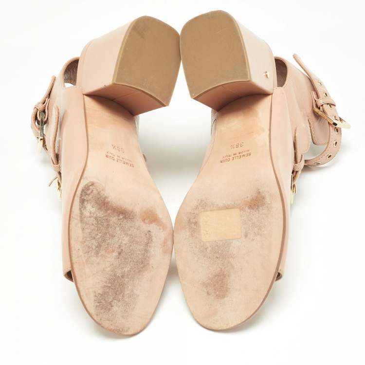 Pre Owned Laurence Dacade Beige Leather Stappy Open Toe Sandals Size 38.5