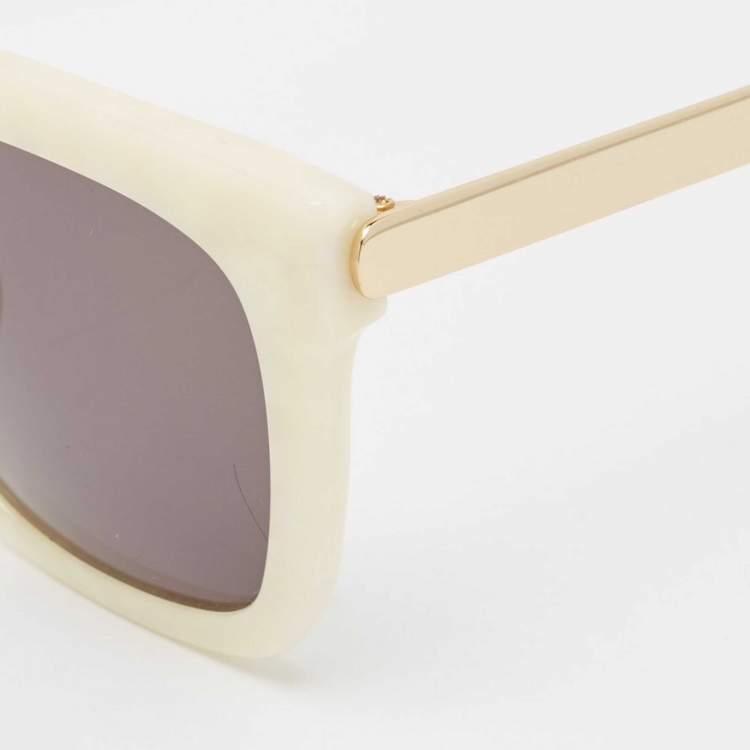 Pre Owned Lauren Paul Canada White/Black Blackburn Square Sunglasses