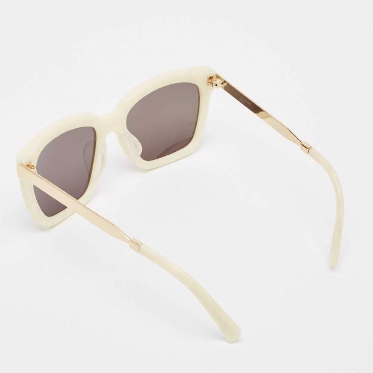 Pre Owned Lauren Paul Canada White/Black Blackburn Square Sunglasses