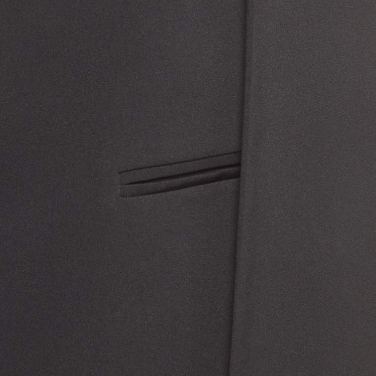 Pre Owned Lavish Alice Black Stretch Crepe Long Cape Blazer M