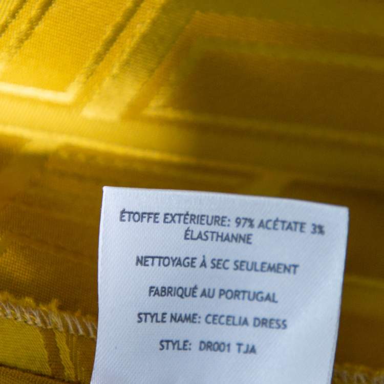 Pre Owned Layeur Gold Patterned Satin Paneled Cecelia Maxi Dress L