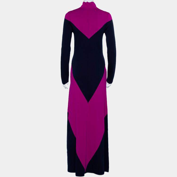 مملوكة مسبقًا Layeur ColorBlock Knit High Neck Maxi Dress M