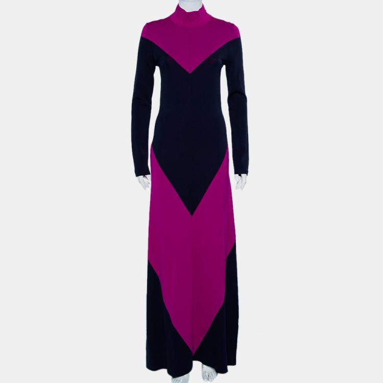 مملوكة مسبقًا Layeur ColorBlock Knit High Neck Maxi Dress M
