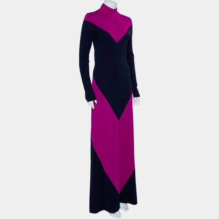مملوكة مسبقًا Layeur ColorBlock Knit High Neck Maxi Dress M