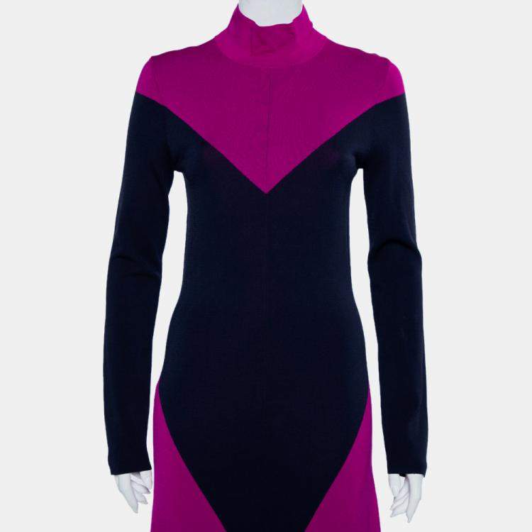 مملوكة مسبقًا Layeur ColorBlock Knit High Neck Maxi Dress M