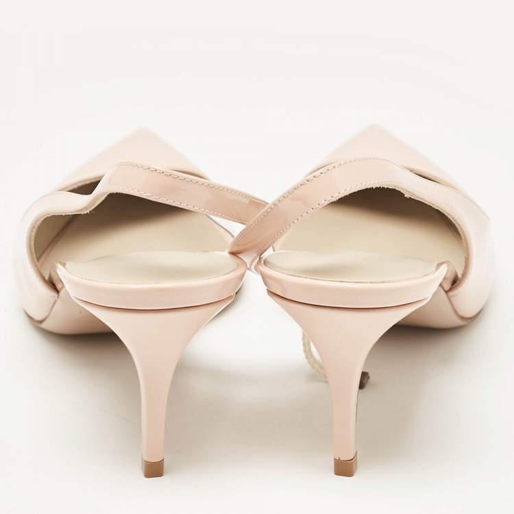 Pre Owned Le Silla Pink Patent Leather and PVC Slingback Pumps Size 39