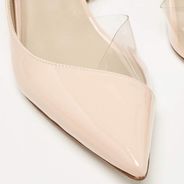 Pre Owned Le Silla Pink Patent Leather and PVC Slingback Pumps Size 39